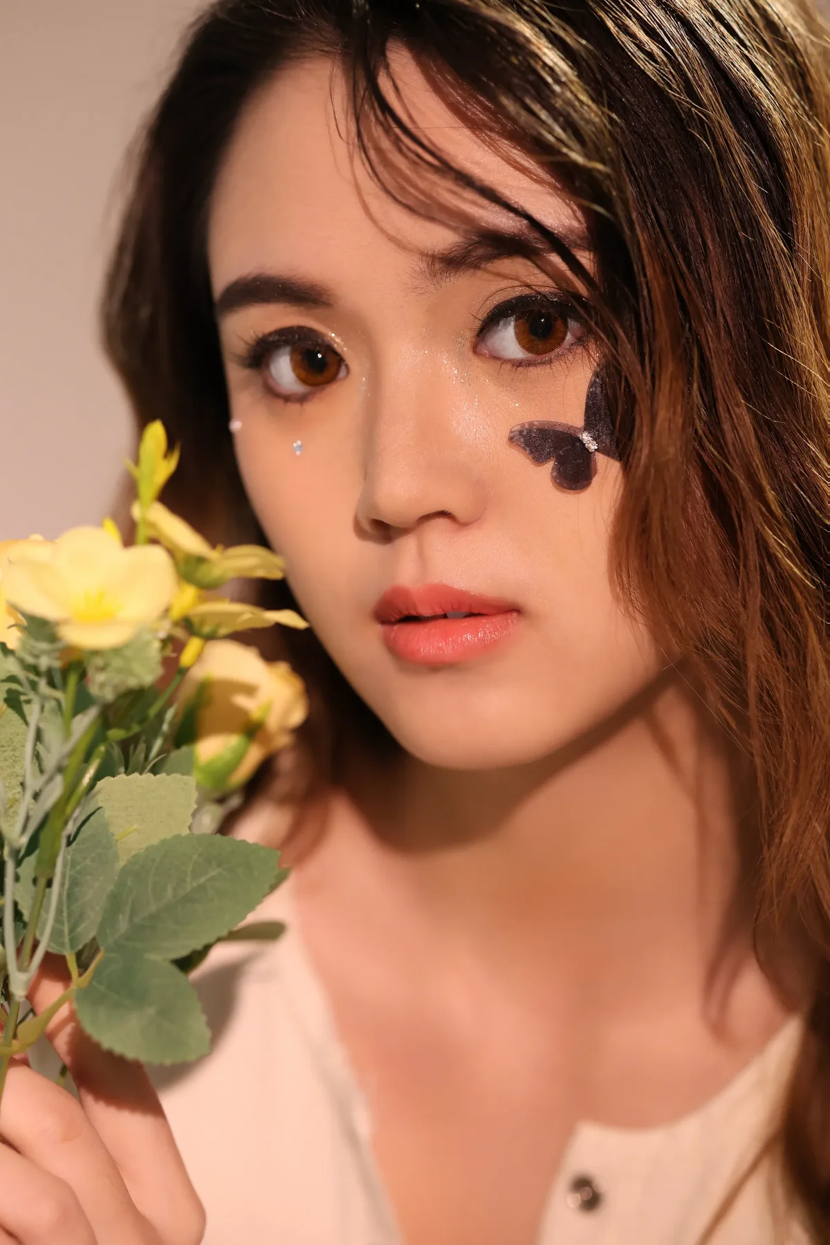 Artistic butterfly makeup